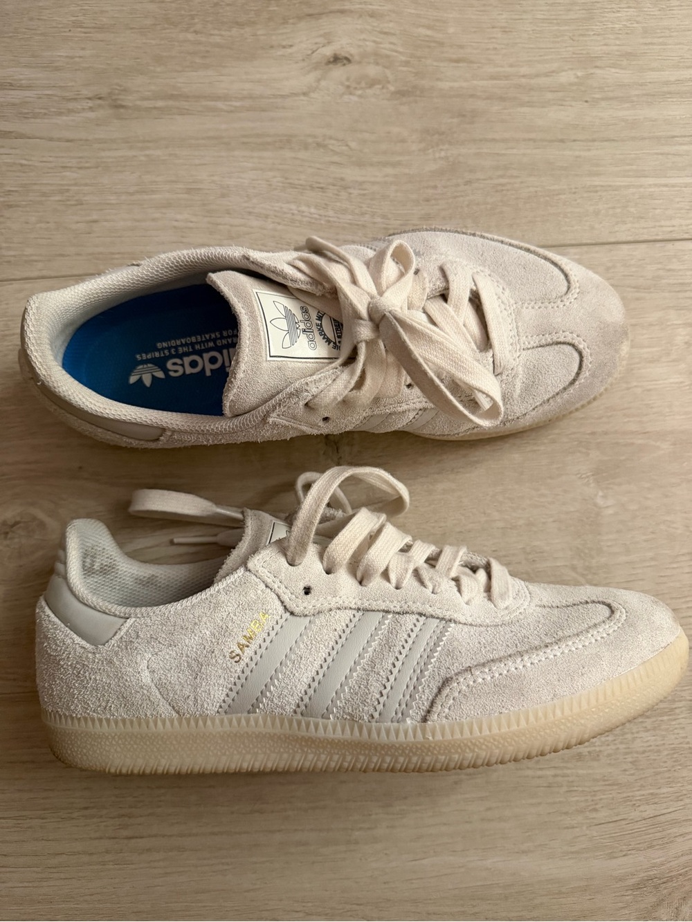 adidas Suede Samba Sneakers in Off-White